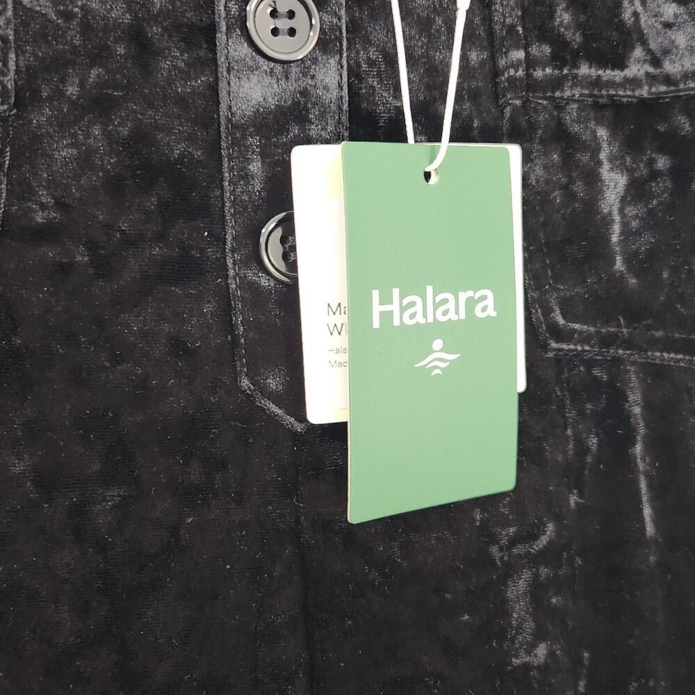 NWT Halara High Waisted Pockets Straight Leg Velvet Casual Pants Black Large - Picture 6 of 13